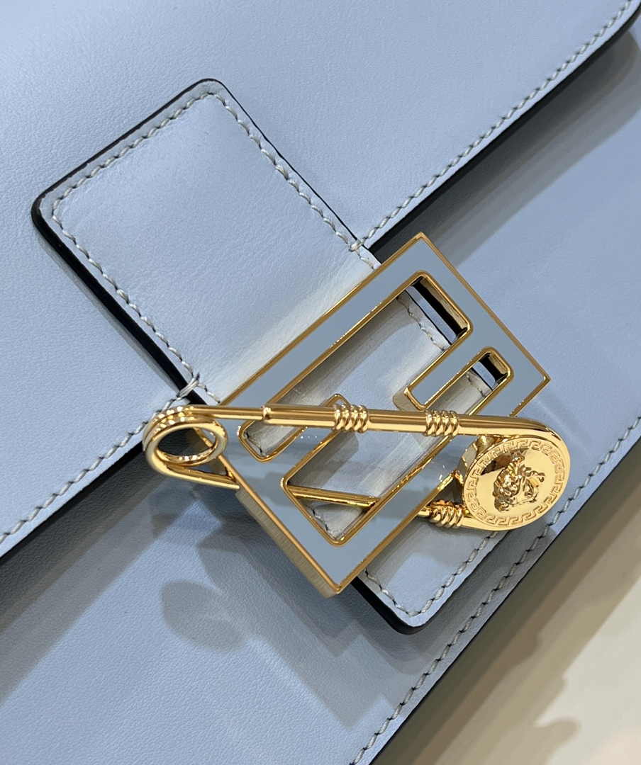 Fendi x Versace Fendace Brooch Baguette NM Bag 8BS068 Blue