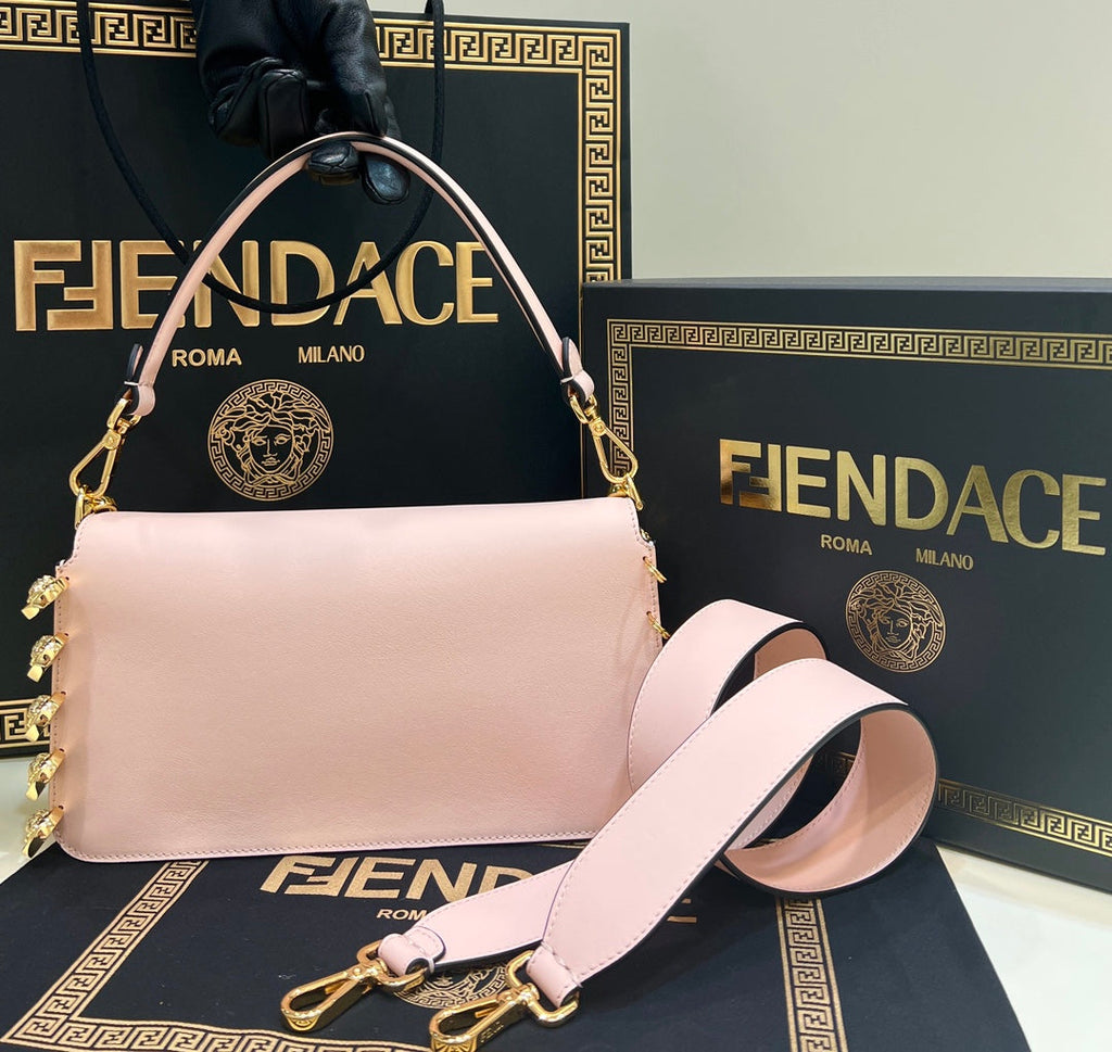 Fendi x Versace Fendace Brooch Baguette NM Bag 8BS068 Pink