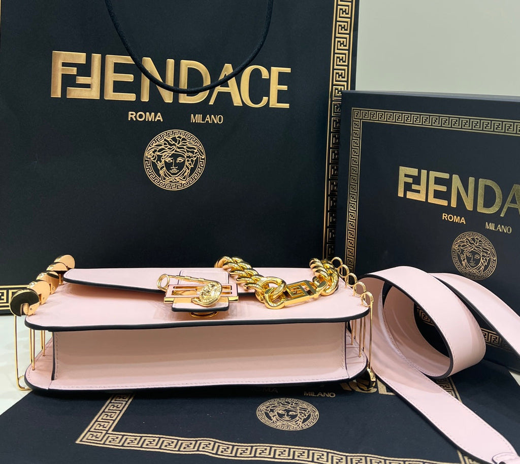 Fendi x Versace Fendace Brooch Baguette NM Bag 8BS068 Pink