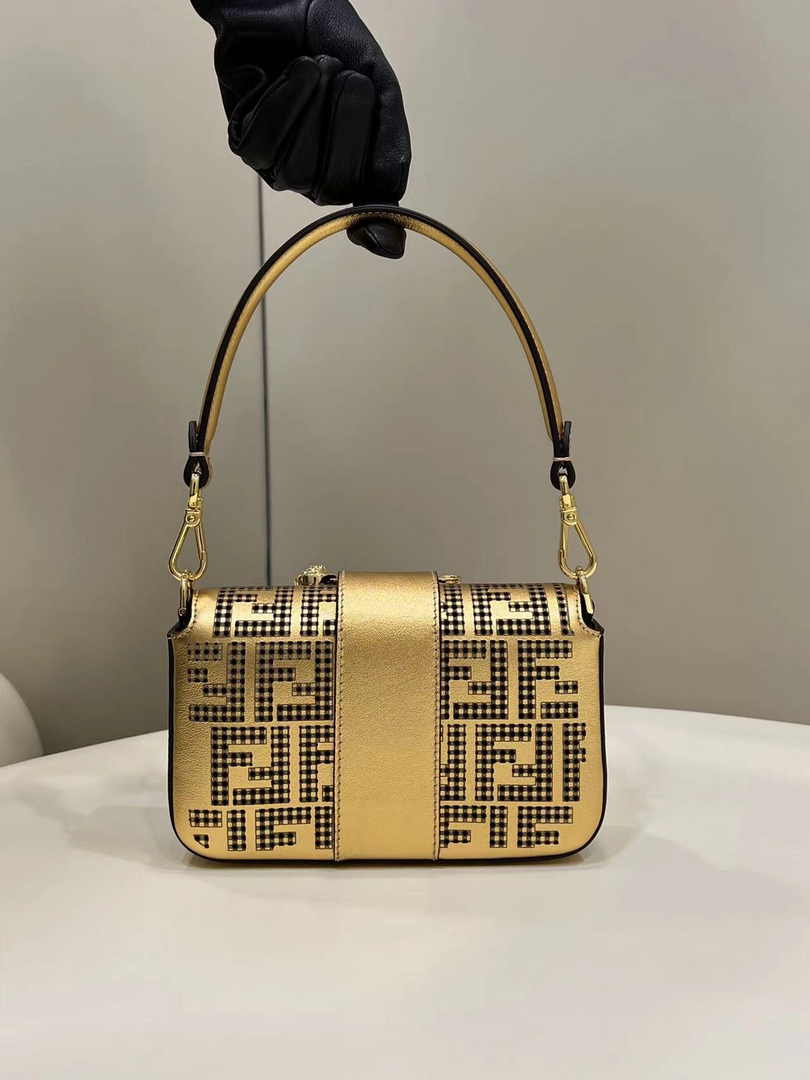 Fendi x Versace Fendace Brooch Baguette NM Bag 8BS066 Gold