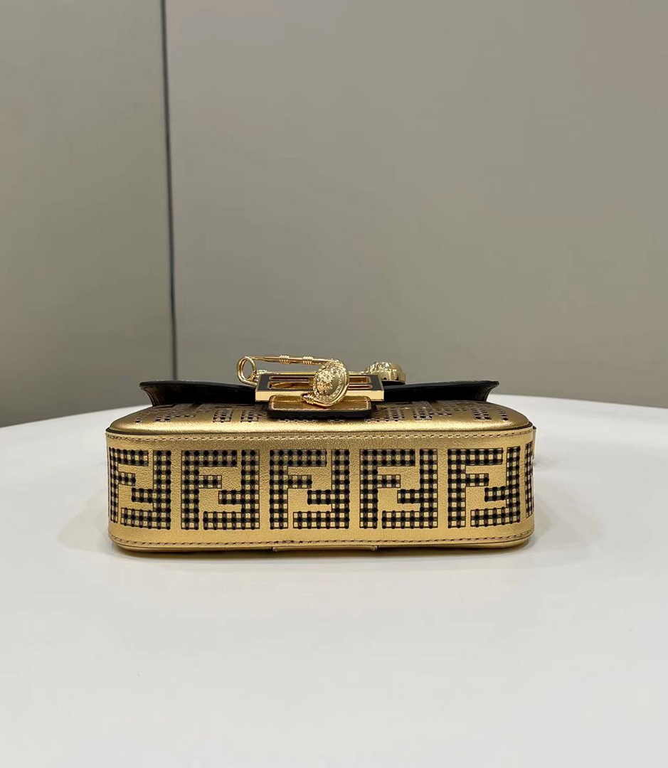 Fendi x Versace Fendace Brooch Baguette NM Bag 8BS066 Gold
