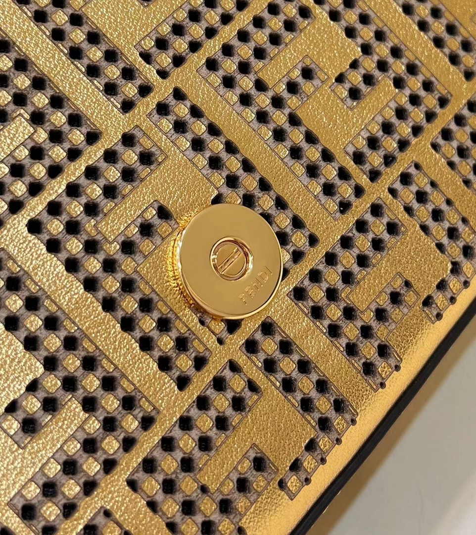 Fendi x Versace Fendace Brooch Baguette NM Bag 8BS066 Gold
