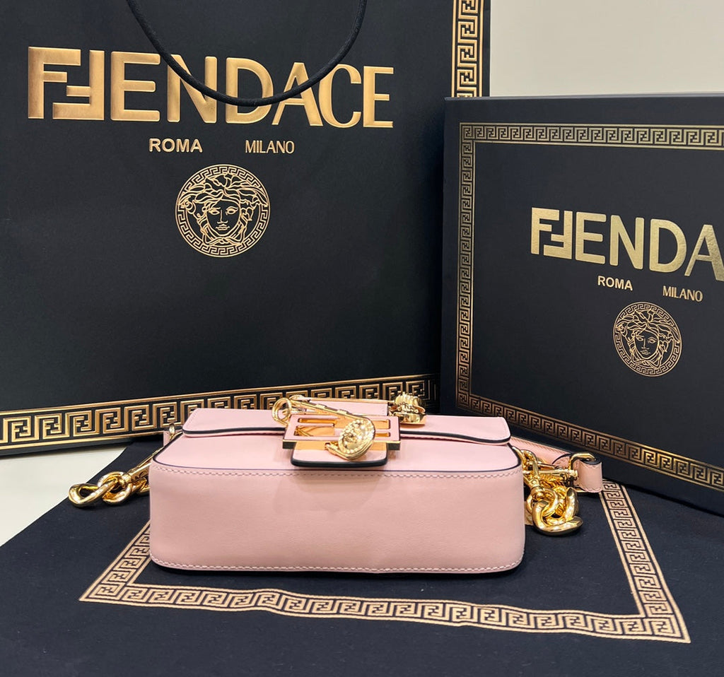 Fendi x Versace Fendace Brooch Baguette NM Bag 8BS066 Pink