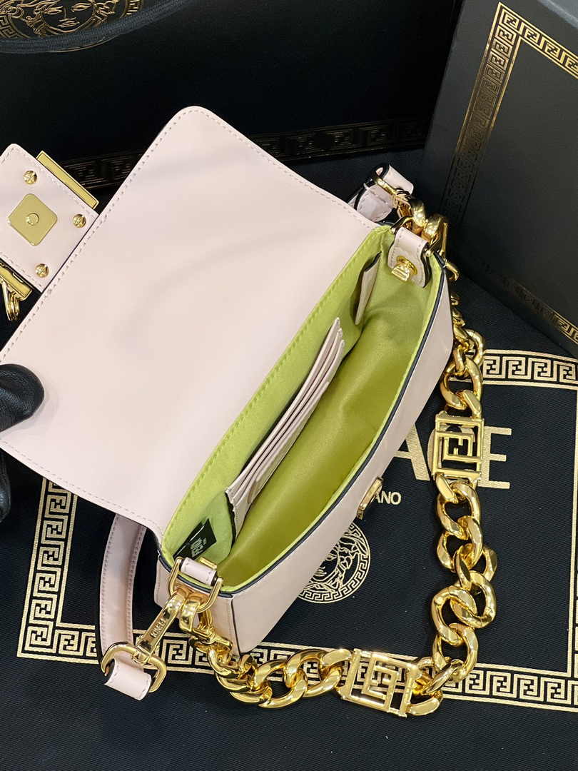 Fendi x Versace Fendace Brooch Baguette NM Bag 8BS066 Pink