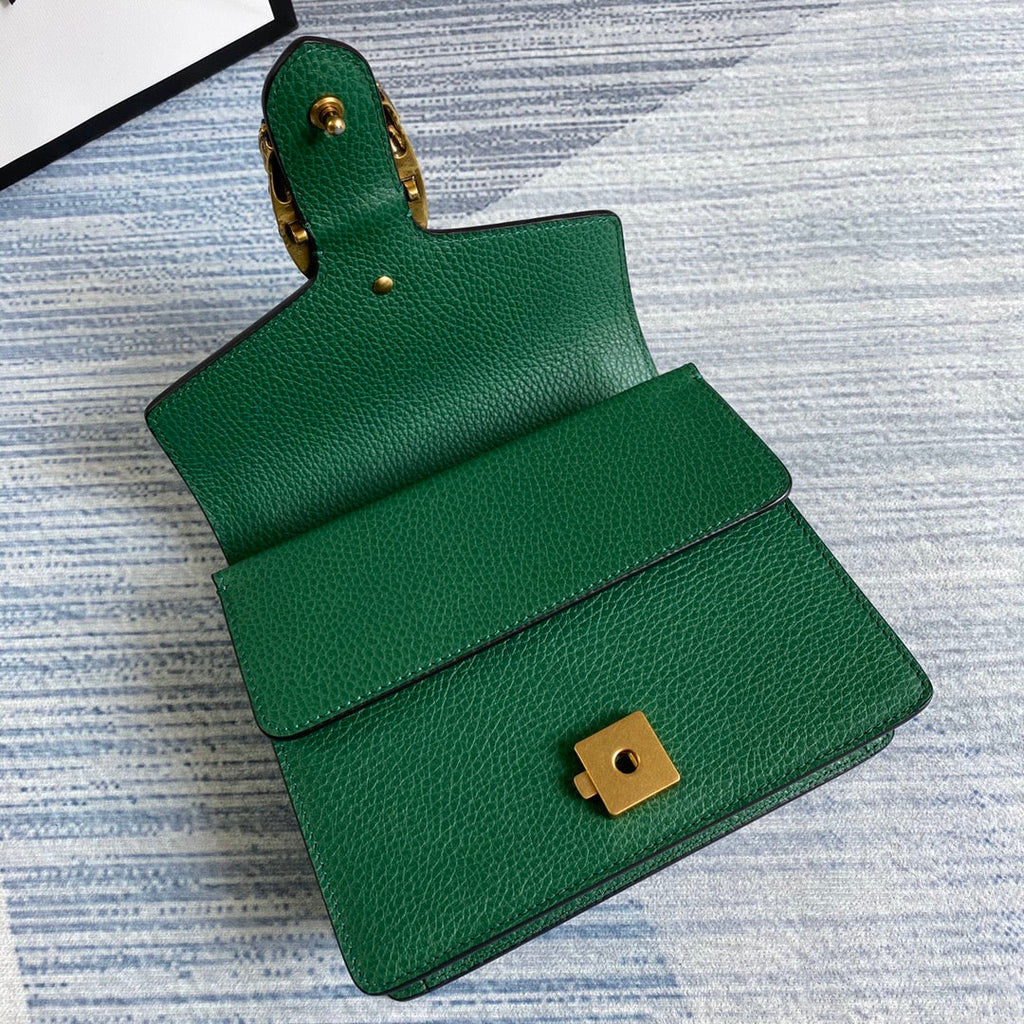 Gucci ‎‎421970 Dionysus leather mini bag green leather
