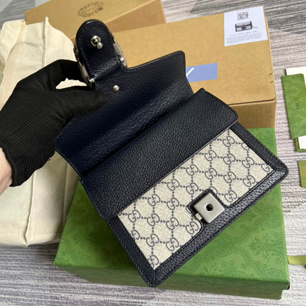Gucci ‎‎421970 Dionysus mini bag Beige and blue GG Supreme canvas