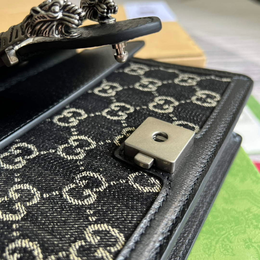 Gucci ‎‎421970 Dionysus mini bag black GG Supreme canvas