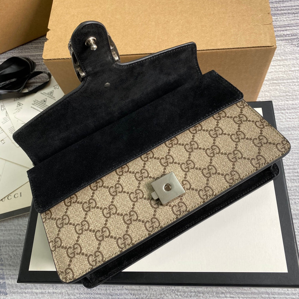 Gucci 499623 Dionysus GG small shoulder bag Black Supreme