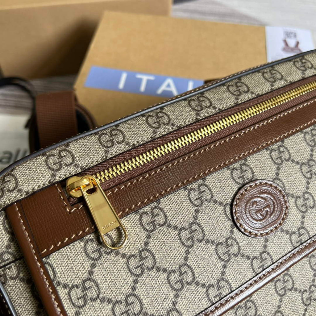 Gucci 700515 Small GG Supreme Backpack Brown leather