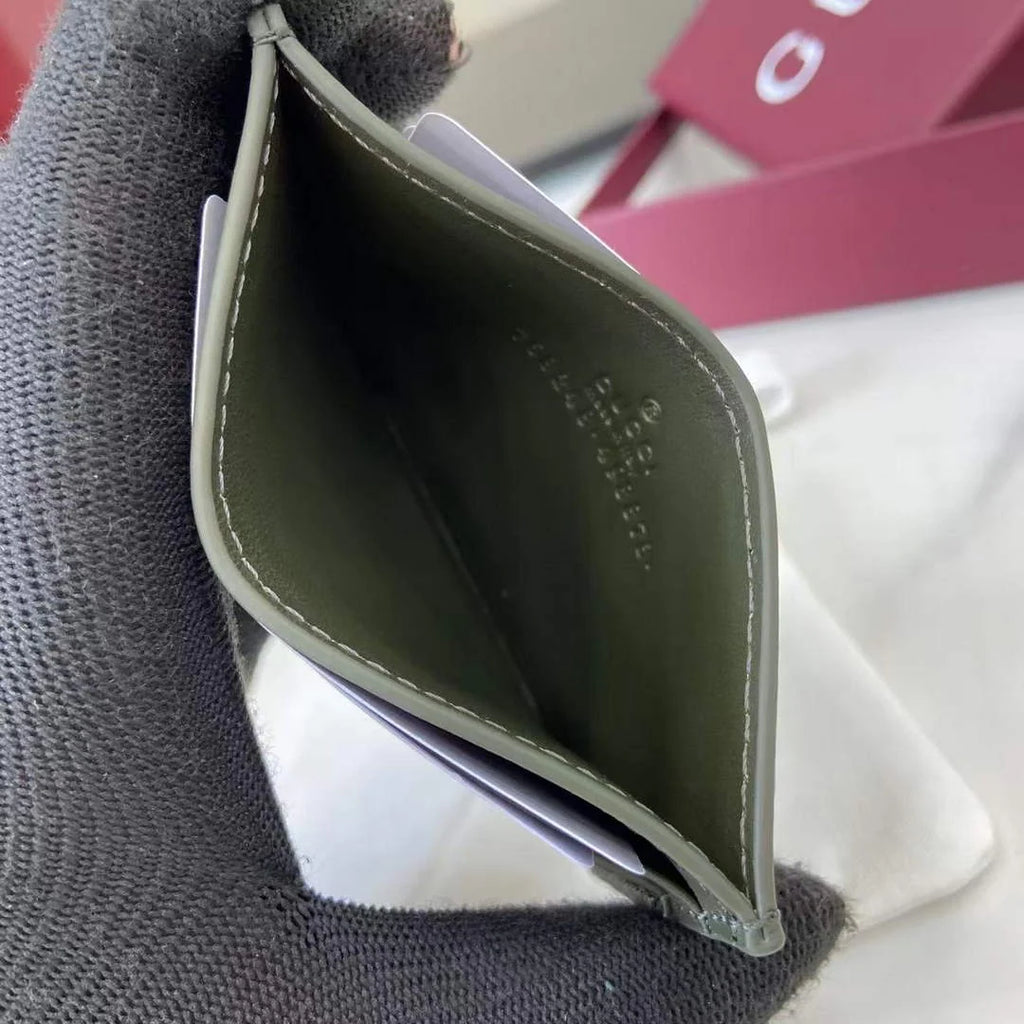 Gucci Bi-color GG card case 768248 green leather