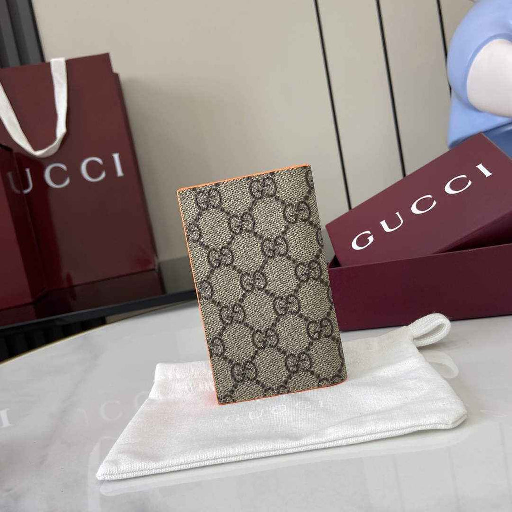 Gucci Bi-color GG long card case 768249 Orange Leather