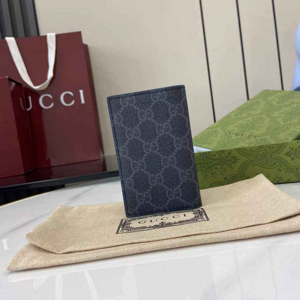 Gucci Bi-color GG long card case 768249 Blue Leather