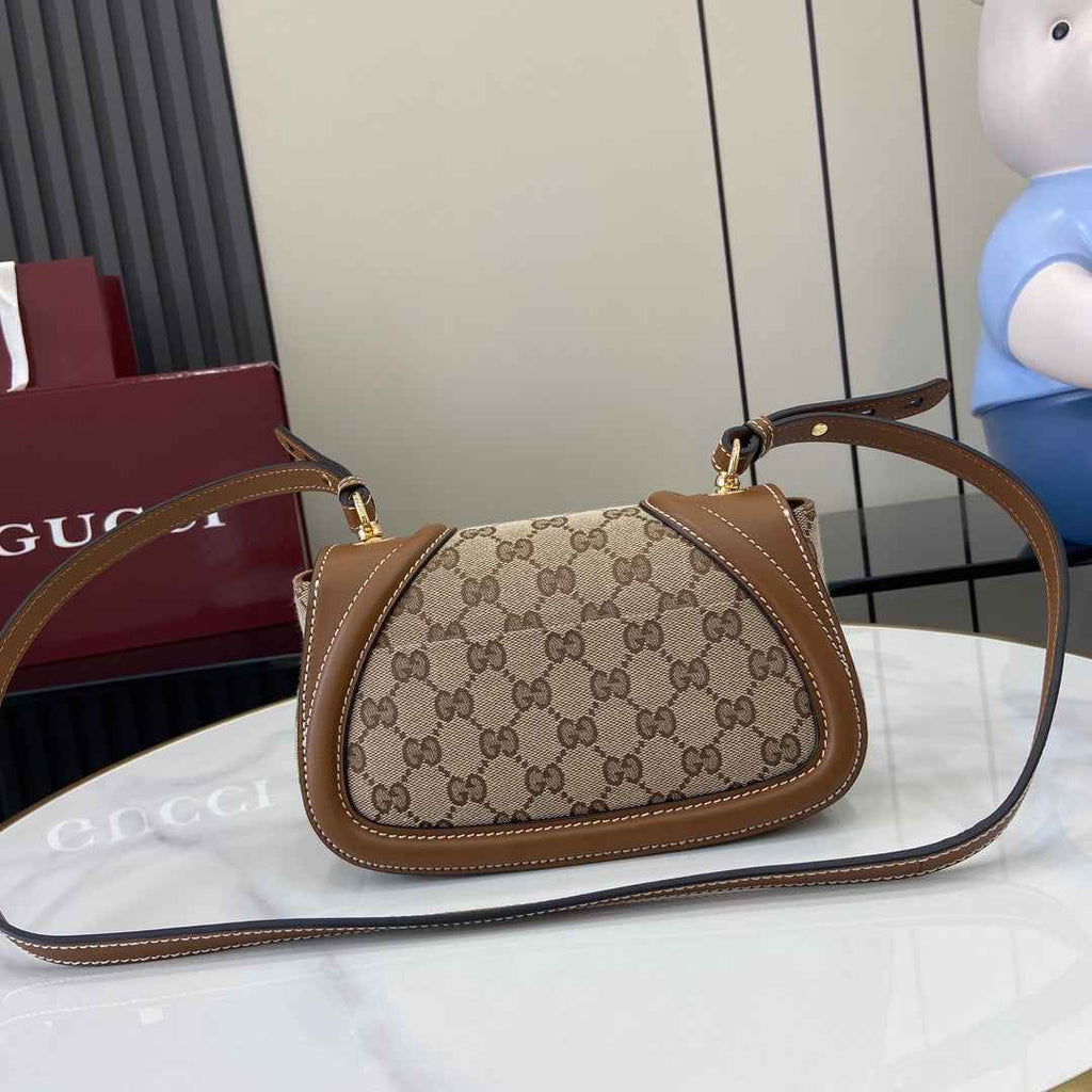 Gucci Blondie mini shoulder bag in dark brown GG canvas 815700
