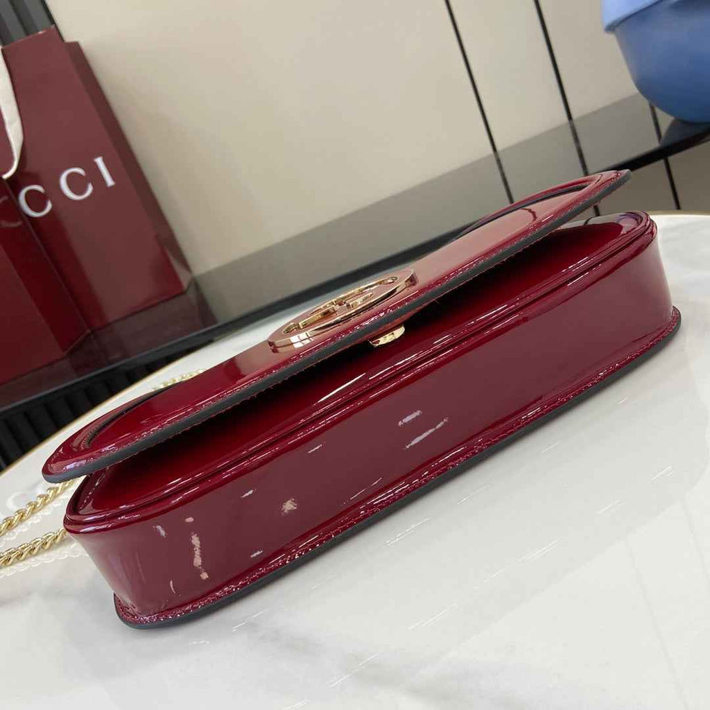 Gucci Blondie small shoulder bag in red leather 814952