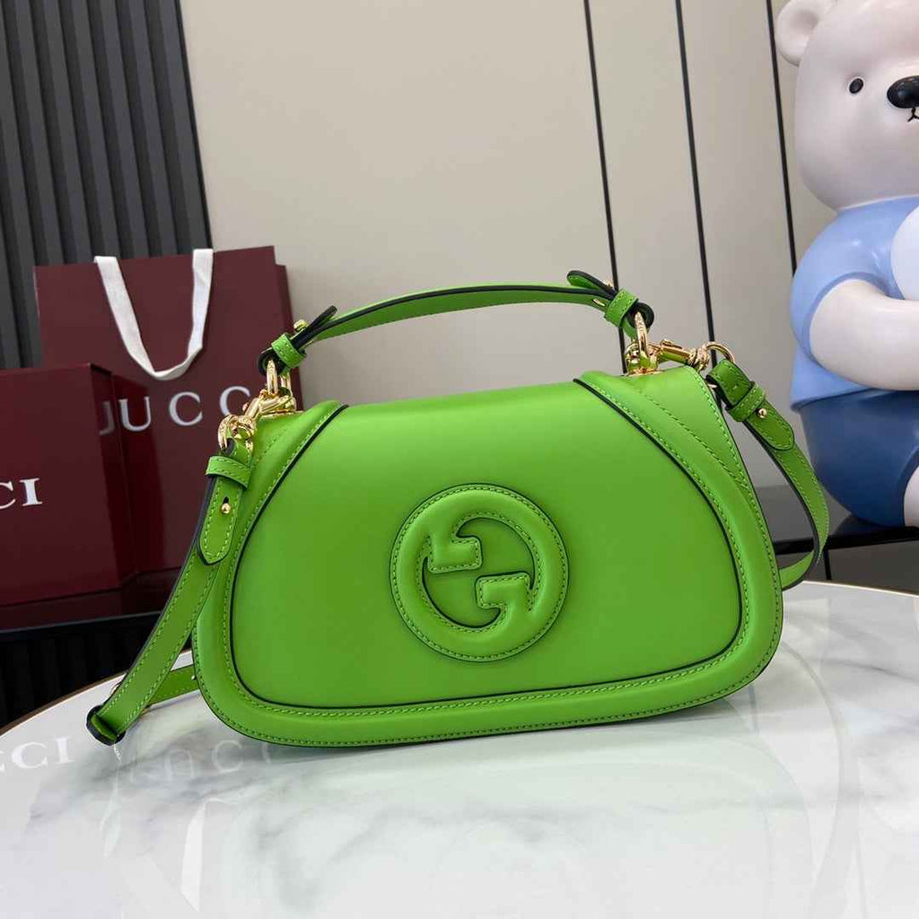 Gucci Blondie small top handle bag in green leather 815714