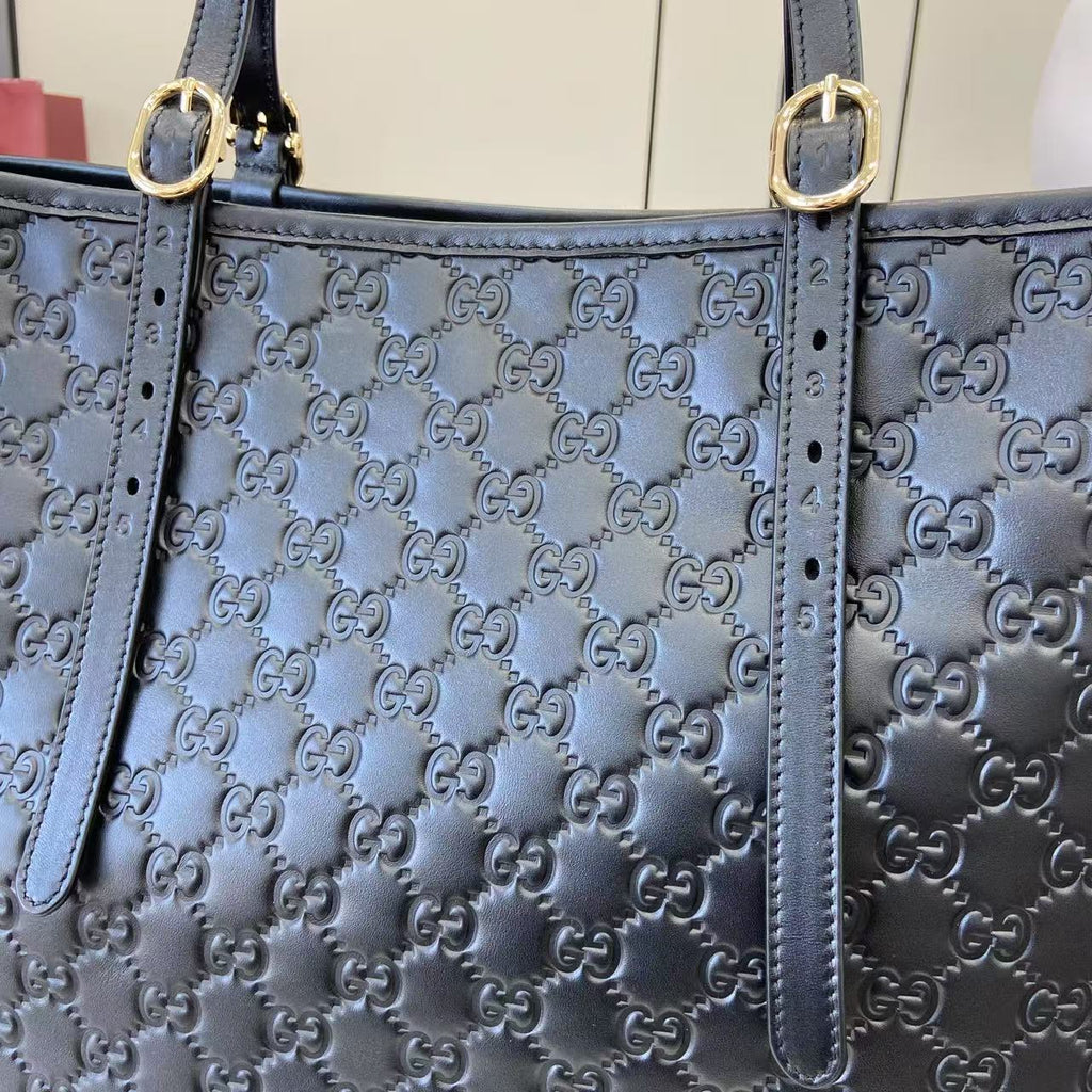 Gucci GG Emblem large tote bag 847455 in Black GG leather
