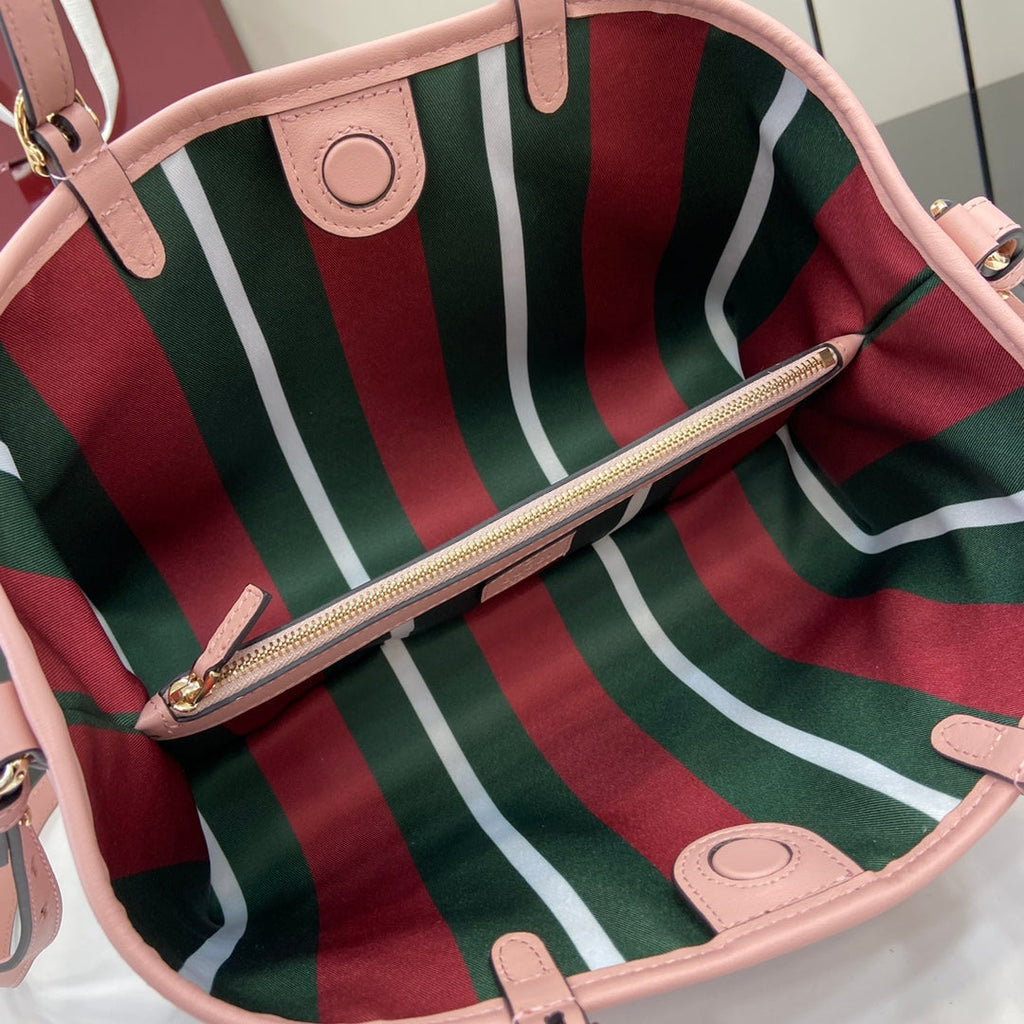 Gucci GG Emblem medium tote bag 815214 in pink fabric