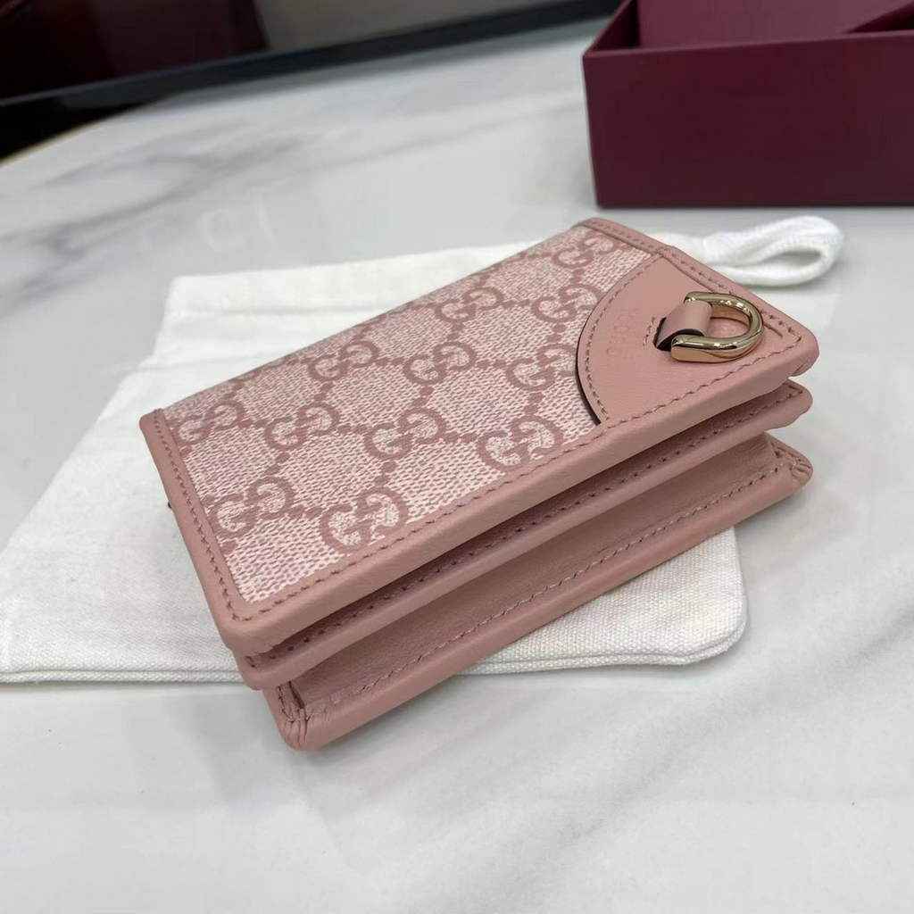 Gucci GG Emblem mini wallet, 820692 in pink leather