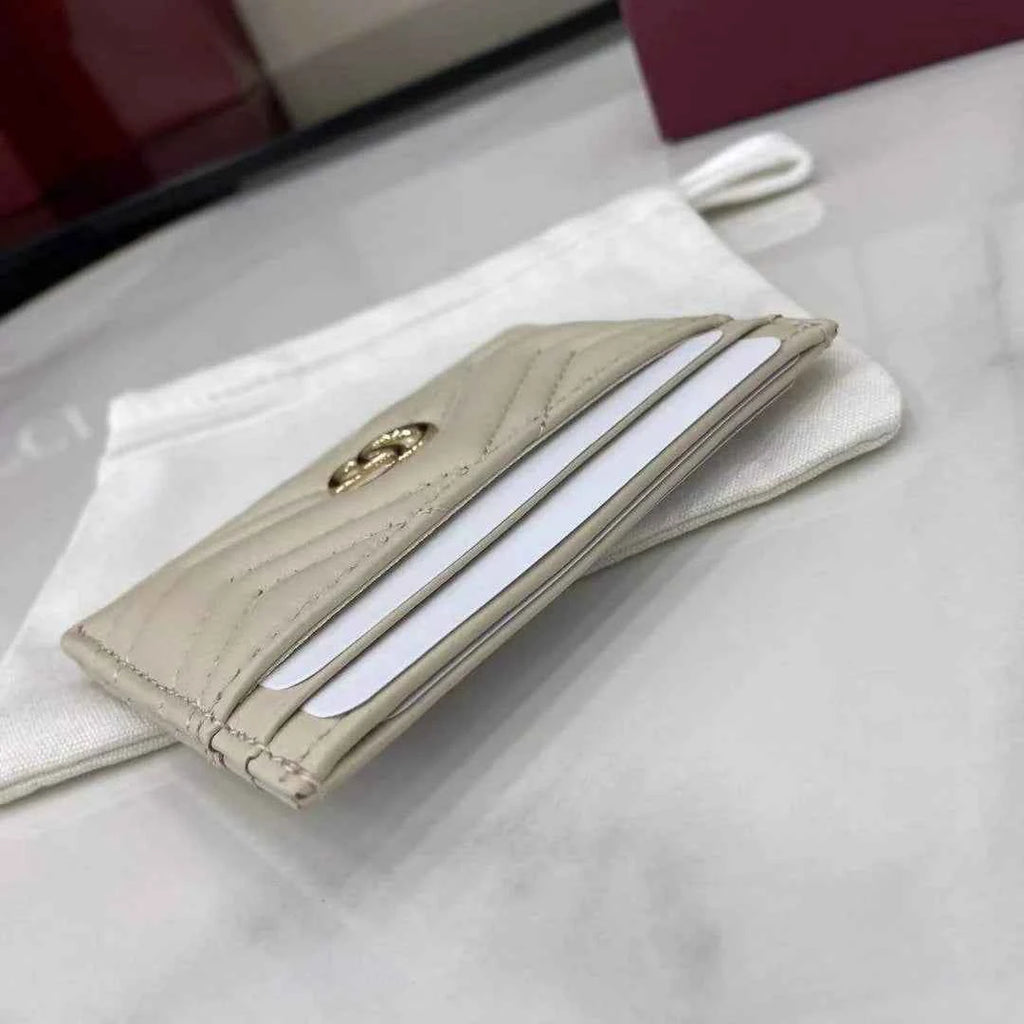 Gucci GG Marmont card case ‎443127 in white leather