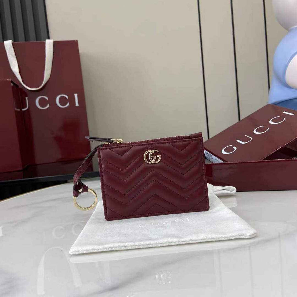 Gucci GG Marmont key case in Rosso Ancora red leather 837747