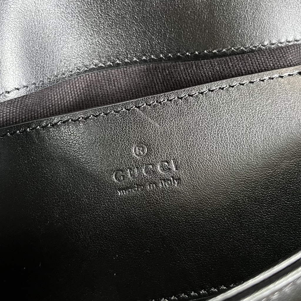 Gucci GG Marmont mini shoulder bag, 739681 in black leather