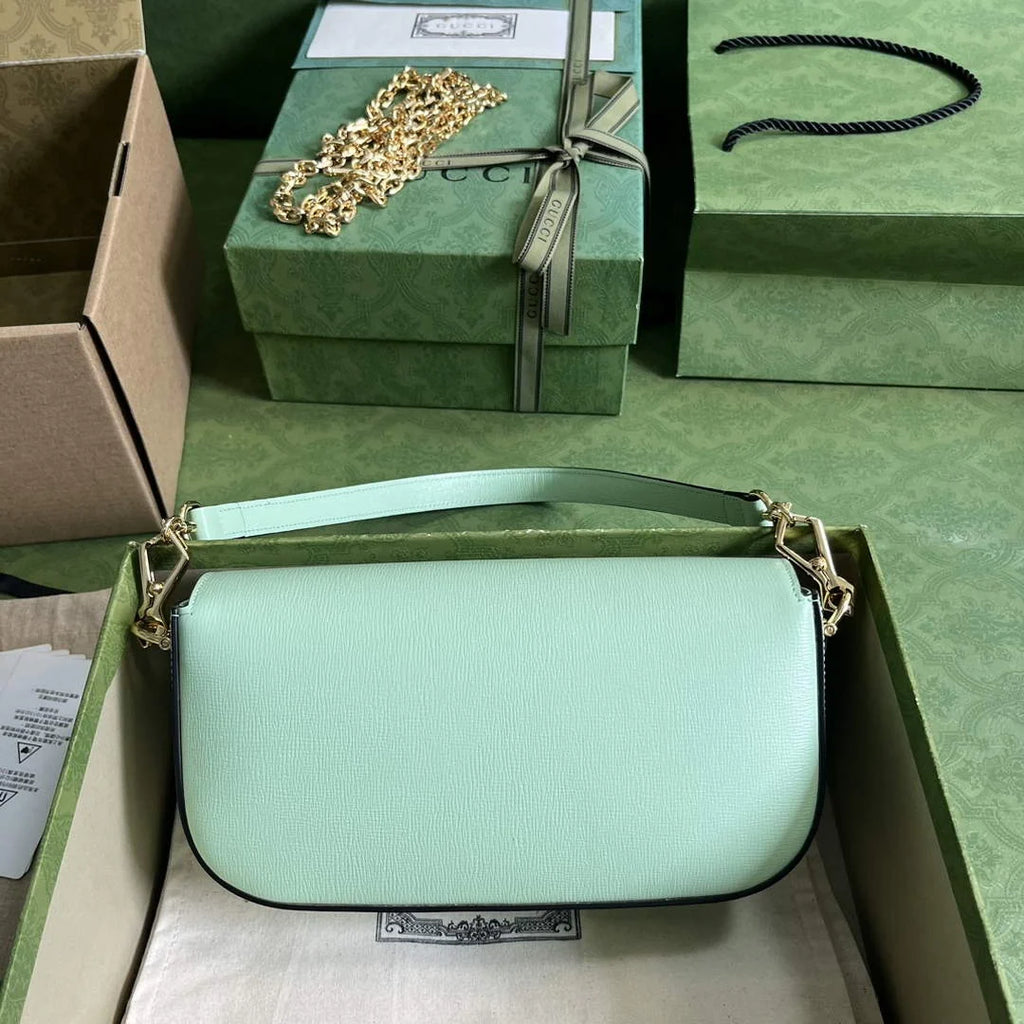 Gucci Horsebit 1955 small shoulder bag 735178 in green leather