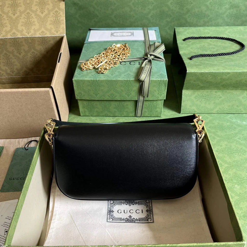 Gucci Horsebit 1955 small shoulder bag 735178 in black leather