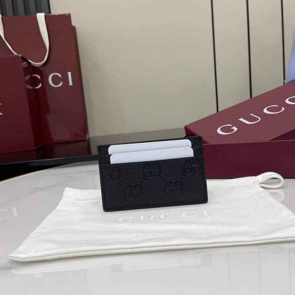 Gucci Imprint card case - Black GG Leather 835151