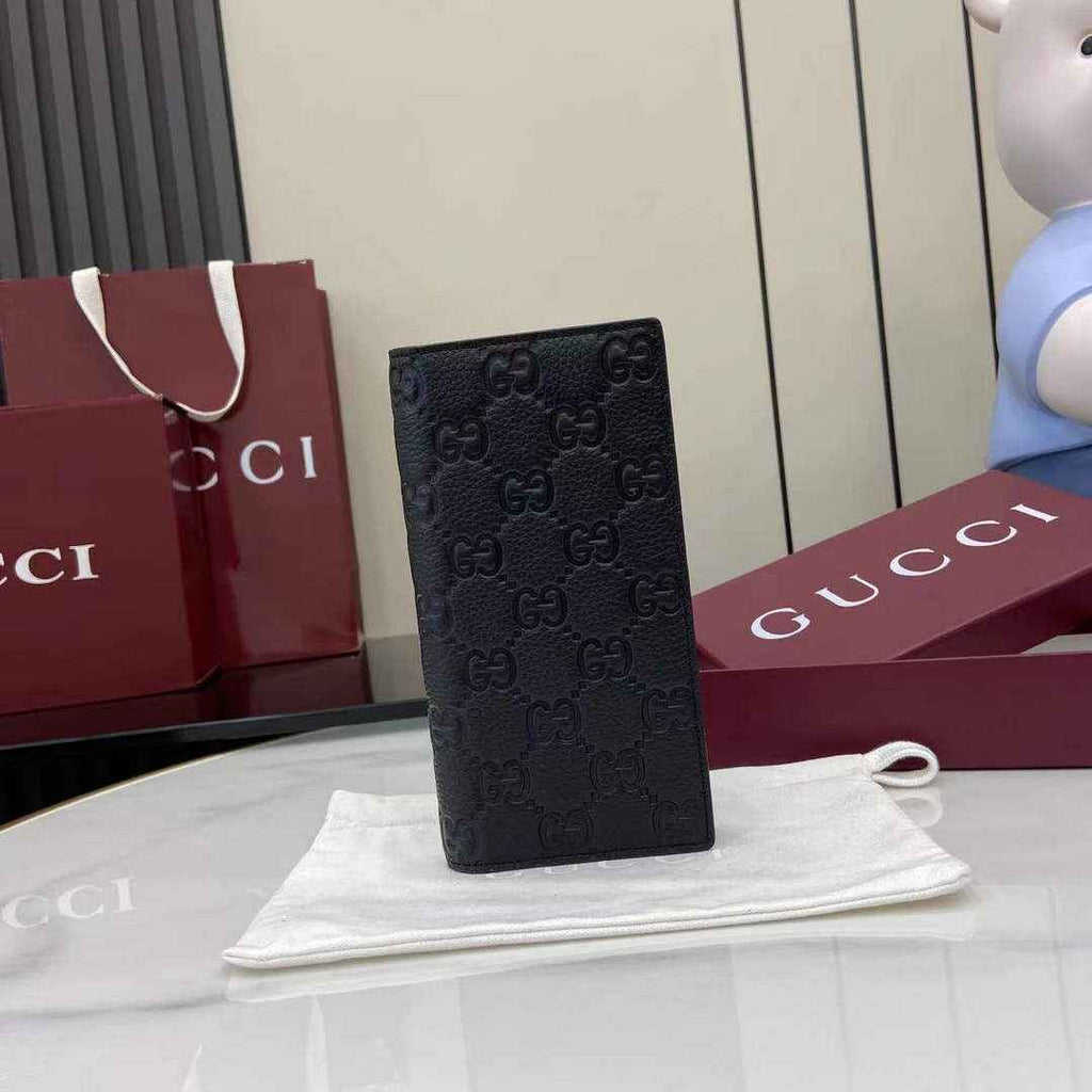 Gucci Imprint long wallet - Black GG Leather 835014