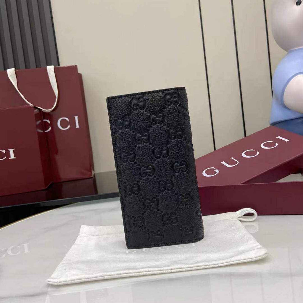 Gucci Imprint long wallet - Black GG Leather 835014