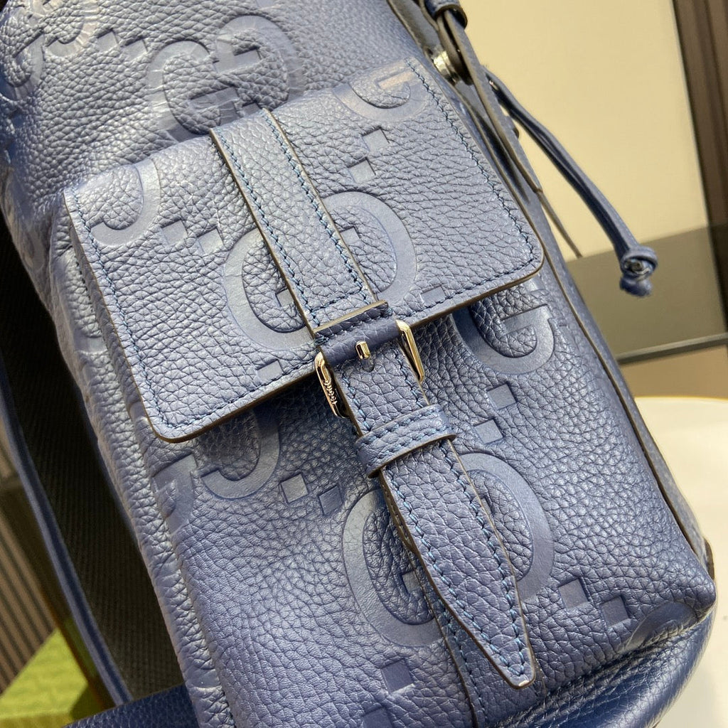 Gucci Jumbo GG backpack 625770 in Blue leather