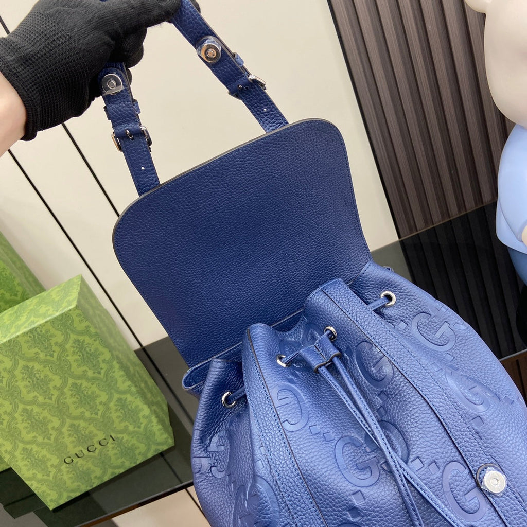 Gucci Jumbo GG backpack 625770 in Blue leather