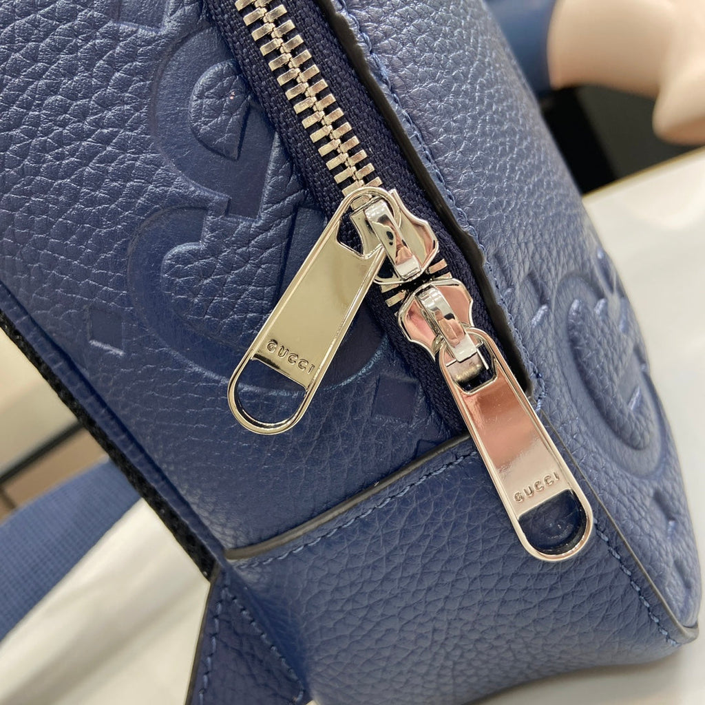 Gucci Jumbo GG crossbody bag ‎766937 in Navy Blue leather
