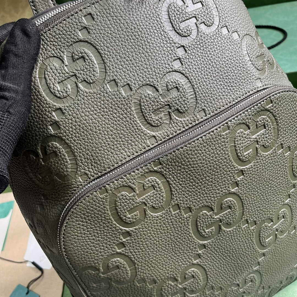Gucci Large jumbo GG backpack  ‎766932 in Green leather