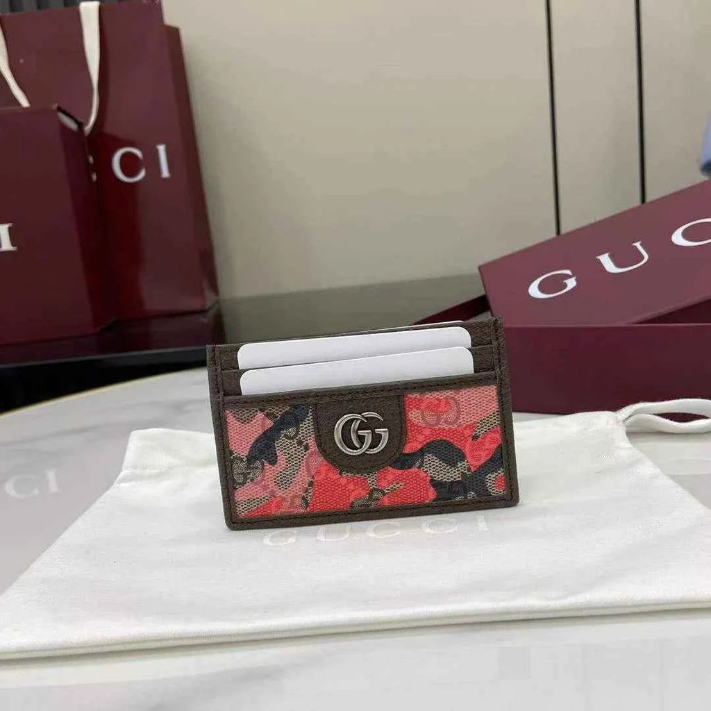 Gucci ophidia card case 834795 in green and yellow GG fabric