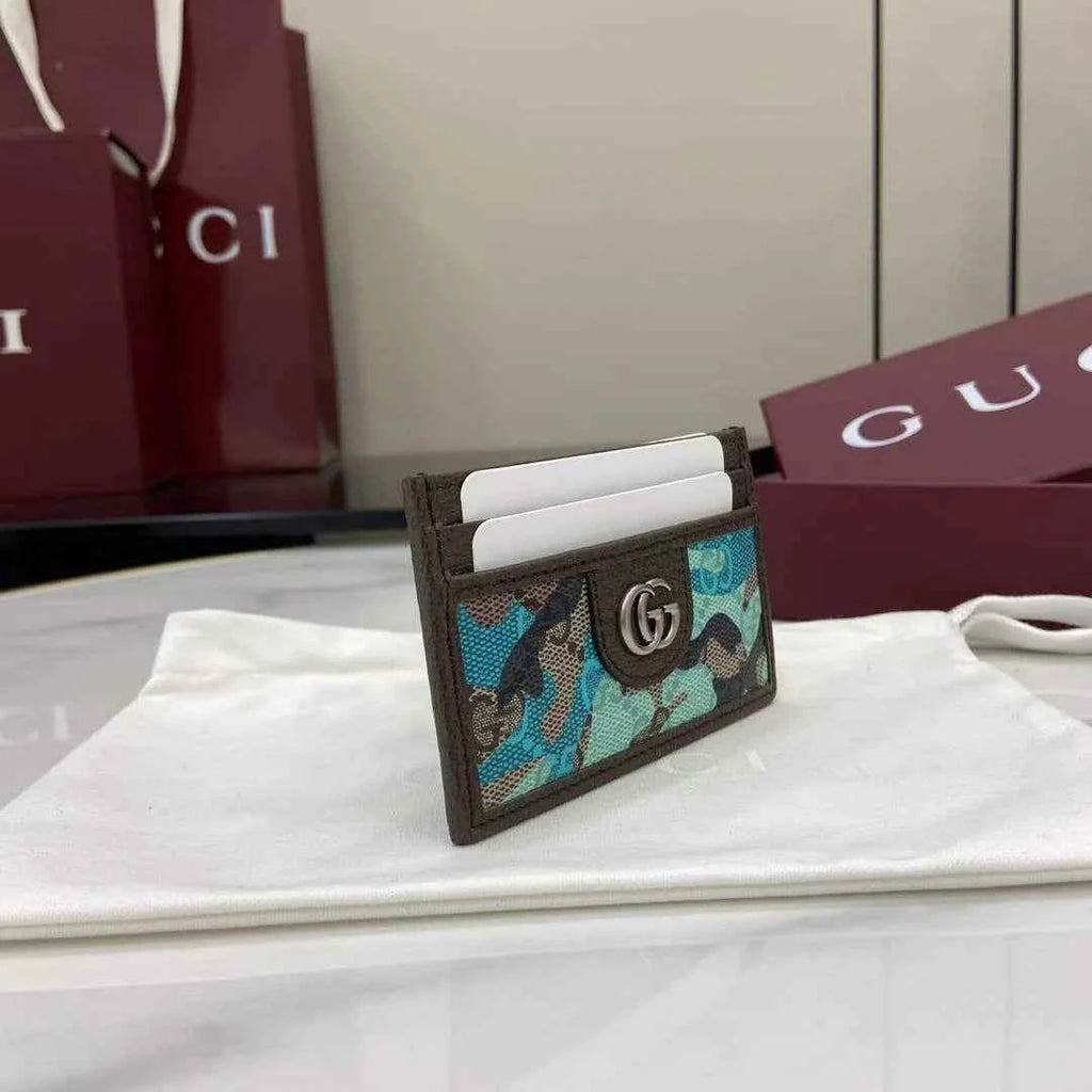 Gucci ophidia card case 834795 in blue GG fabric
