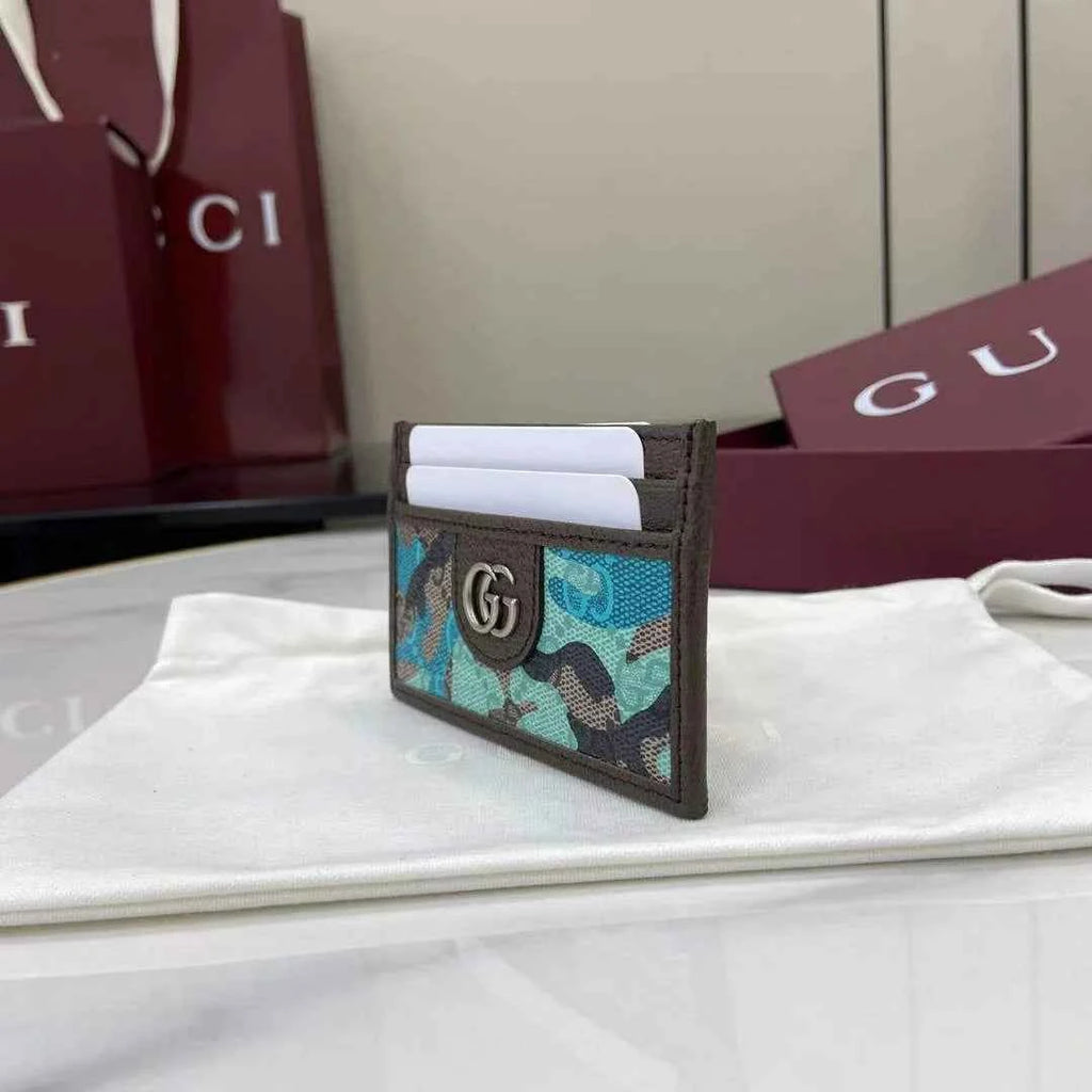 Gucci ophidia card case 834795 in blue GG fabric