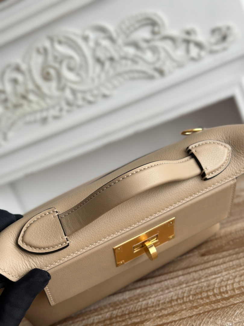 Hermès 24/24 Mini Bag Evercolor Swift Leather Gray Gold - Default Title - View 5