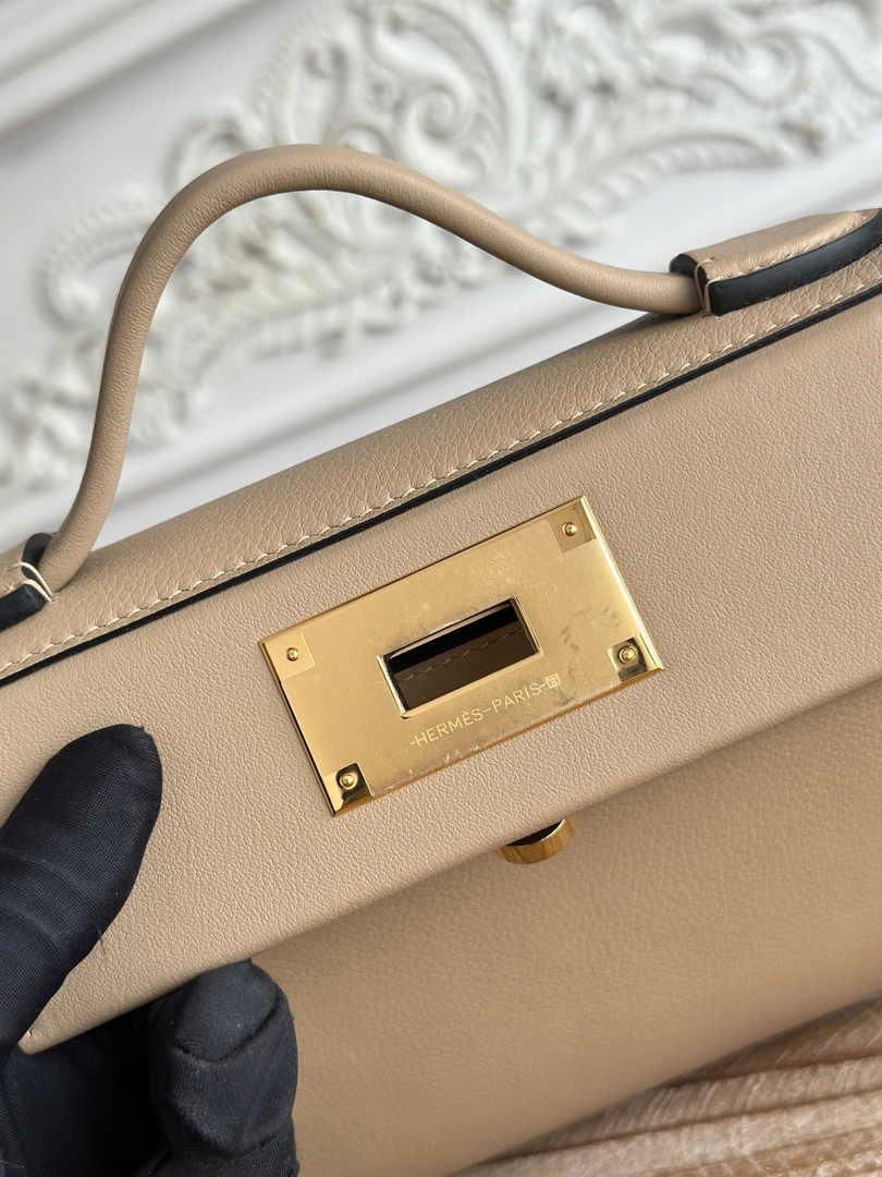 Hermès 24/24 Mini Bag Evercolor Swift Leather Gray Gold - Default Title - View 7
