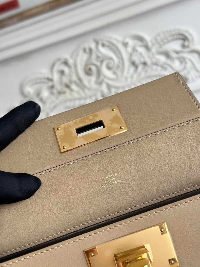 Hermès 24/24 Mini Bag Evercolor Swift Leather Gray Gold - Default Title - View 9