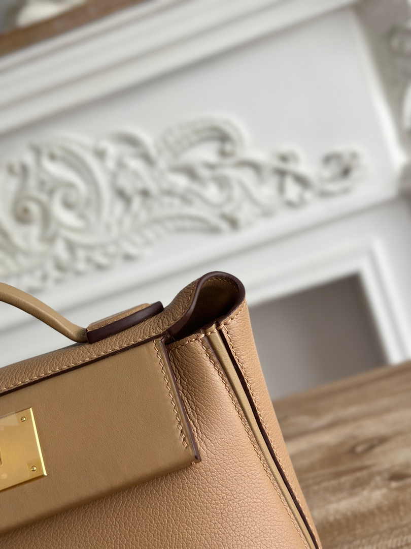 Hermès 24/24 Mini Bag Evercolor Swift Leather Apricot Gold - Default Title - View 6