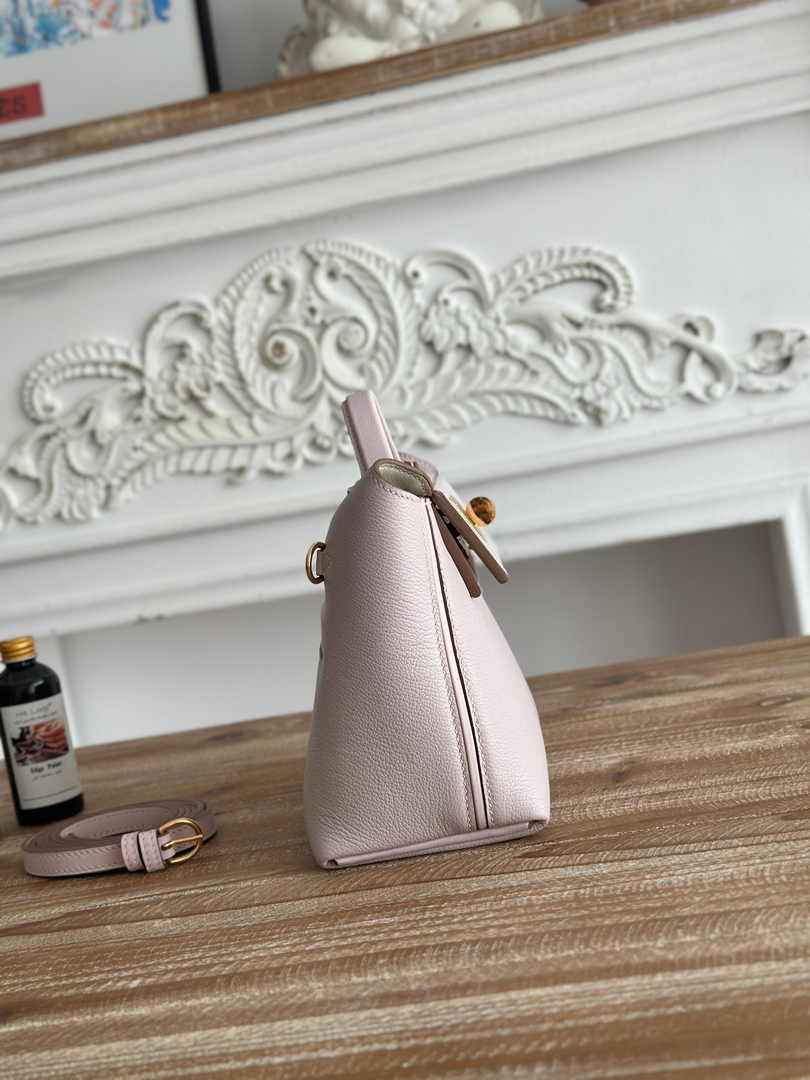 Hermès 24/24 Mini Bag Evercolor Swift Leather Beige Purple Gold - Default Title - View 2