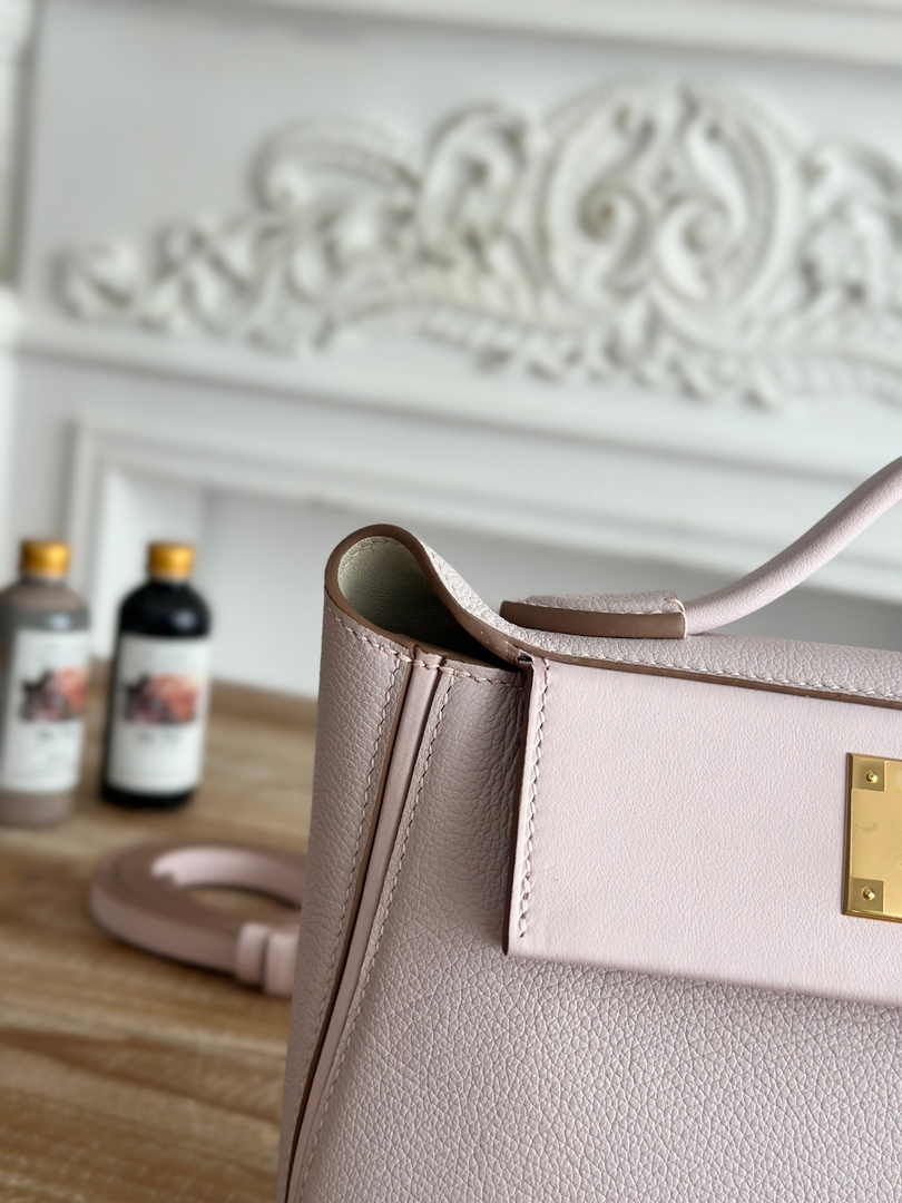 Hermès 24/24 Mini Bag Evercolor Swift Leather Beige Purple Gold - Default Title - View 6