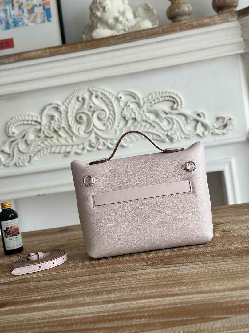 Hermès 24/24 Mini Bag Evercolor Swift Leather Beige Purple Silver - Default Title - View 3