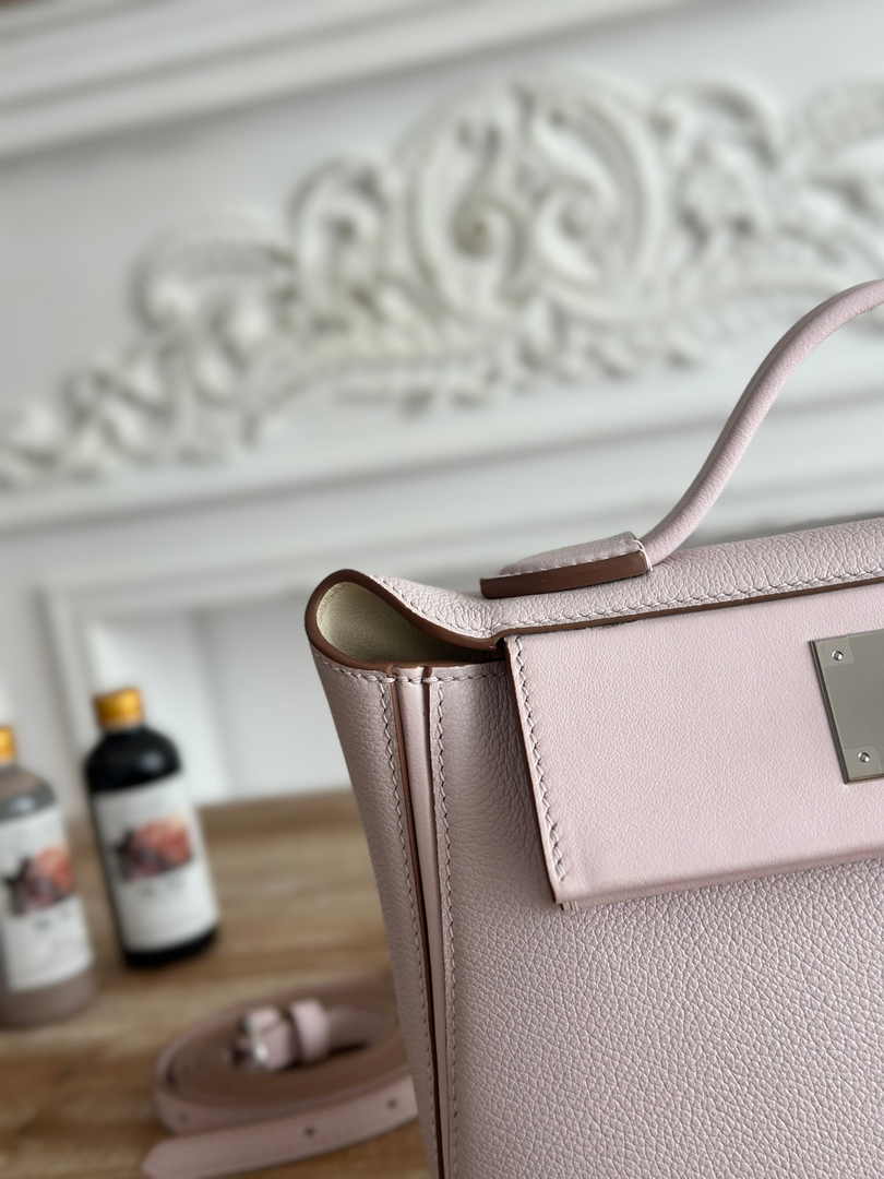 Hermès 24/24 Mini Bag Evercolor Swift Leather Beige Purple Silver - Default Title - View 6