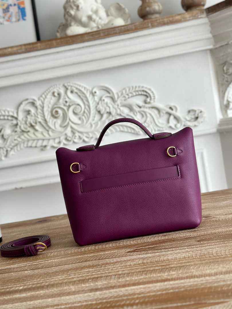 Hermès 24/24 Mini Bag Evercolor Swift Leather Purple Gold - Default Title - View 3