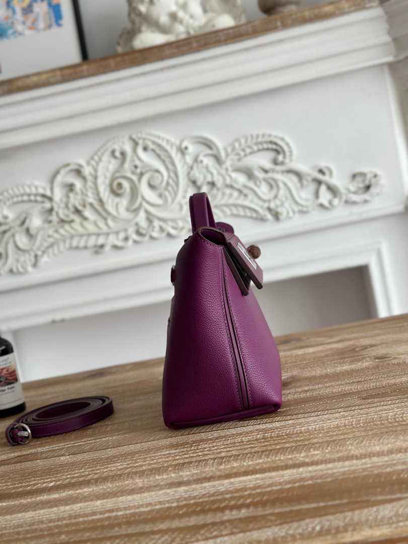 Hermès 24/24 Mini Bag Evercolor Swift Leather Purple Silver - Default Title - View 2