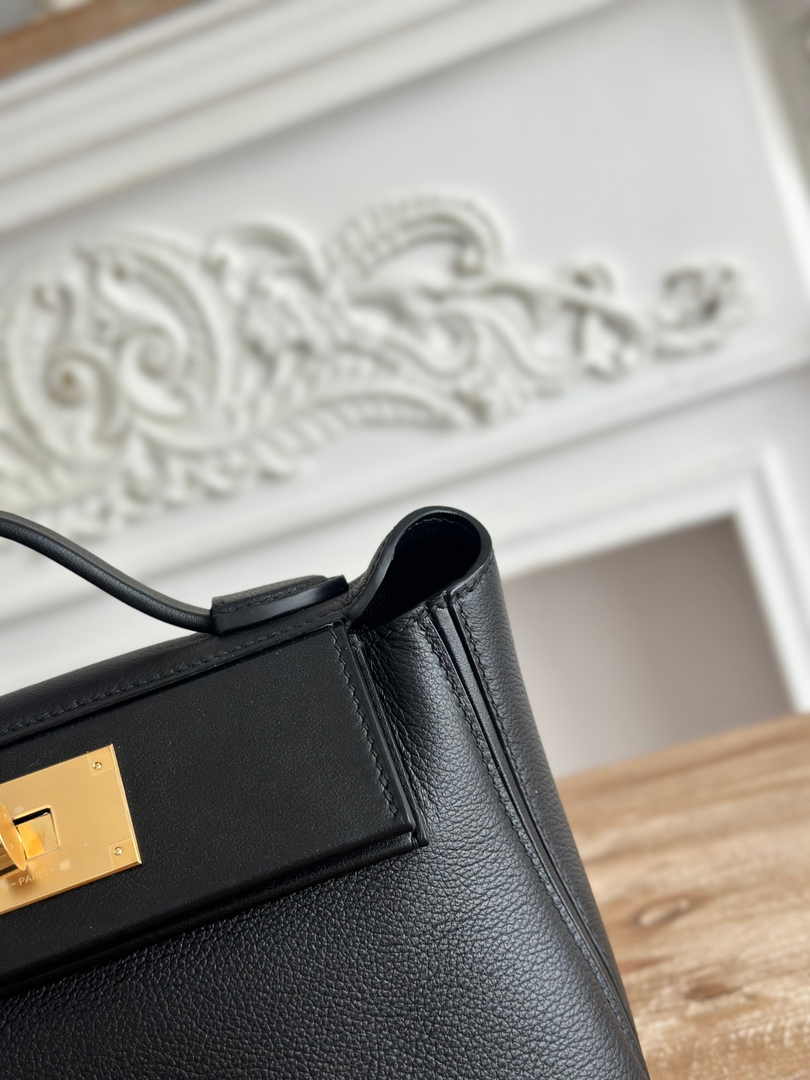 Hermès 24/24 Mini Bag Evercolor Swift Leather Black Gold - Default Title - View 6