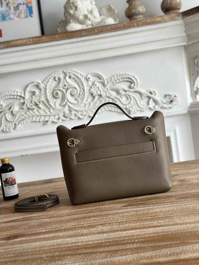 Hermès 24/24 Mini Bag Evercolor Swift Leather Dark Gray Gold - Default Title - View 3