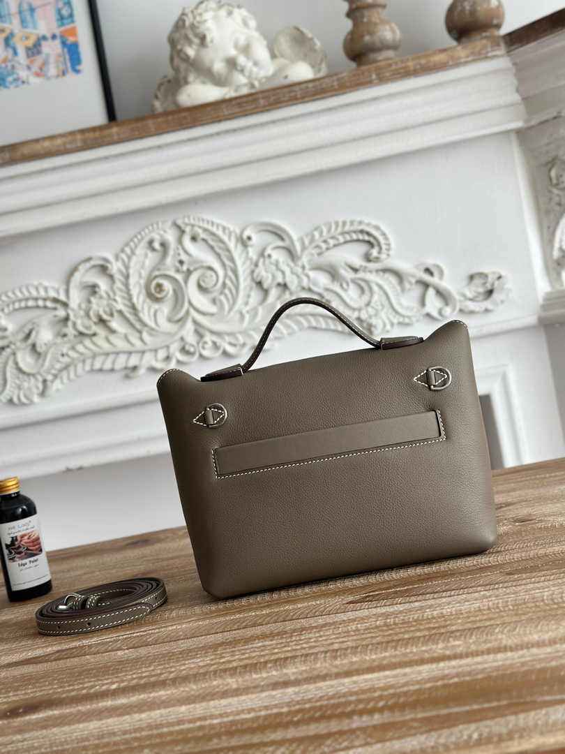 Hermès 24/24 Mini Bag Evercolor Swift Leather Dark Gray Silver - Default Title - View 3